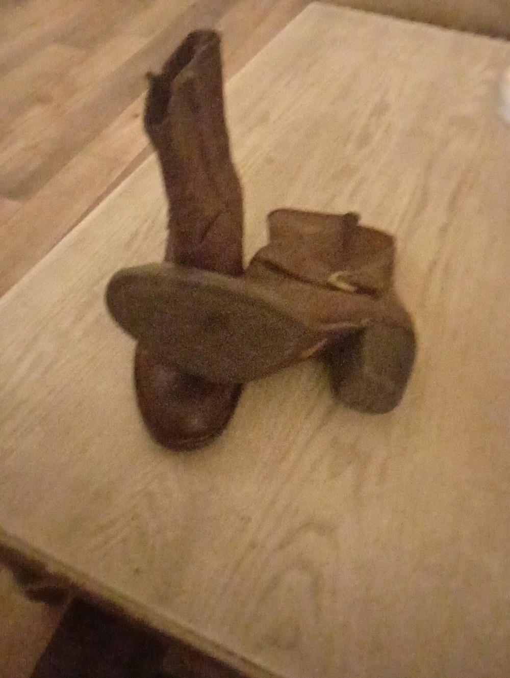 Born Men's Brown Leather Mid-Calf Boots with Buckle